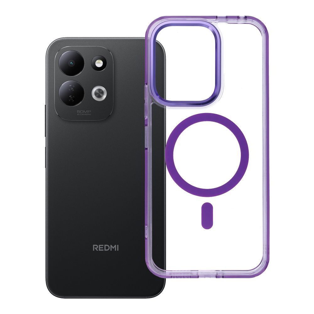 Frame Clear Hybrid Mag Cover aizsargvāciņš Xiaomi Redmi 17 4G / 5G, violets