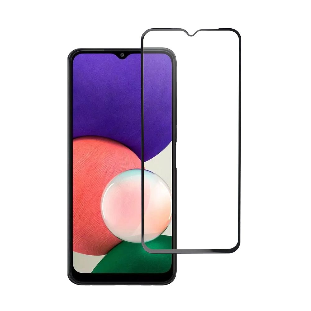 Aizsargstikls Samsung A22 5G – Blue Star Full Face (full glue with frame/small size) - black Tempered Glass Blue Star — attēls 2