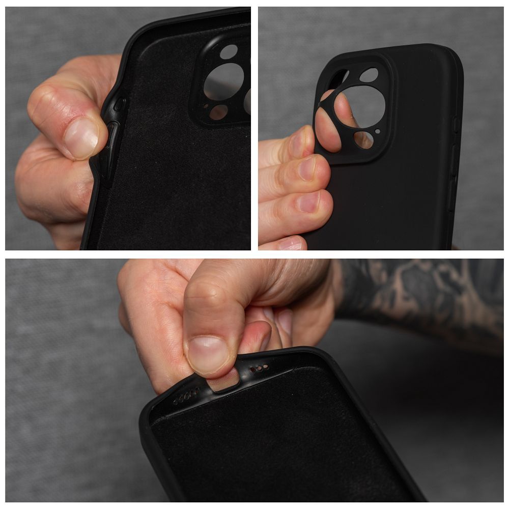 Aizsargvāciņš iPhone 16 Pro Max – SILICONE 2mm, melns — attēls 4