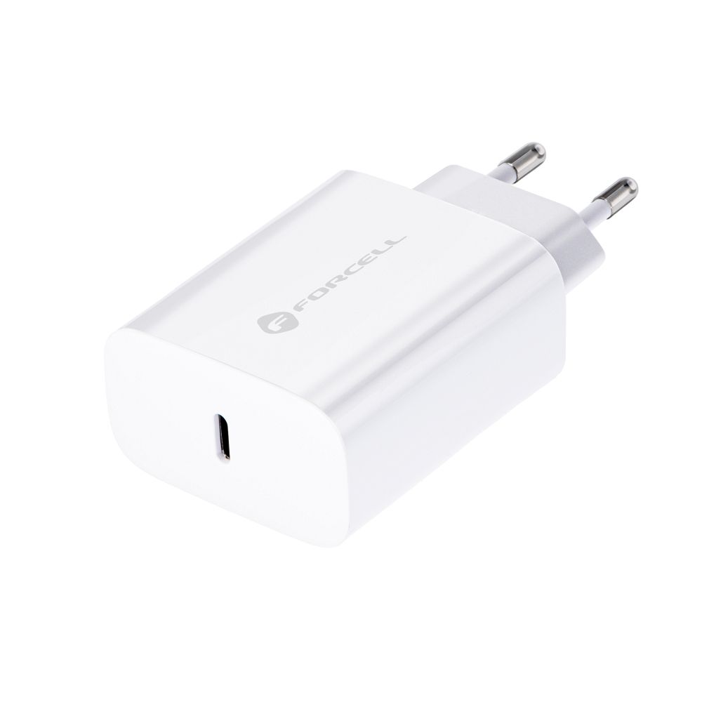 Uzlādes adapteris FORCELL F-ENERGY TFK-TC-25WPD travel charger Type C PD QC4.0 3A 25W white — attēls 2
