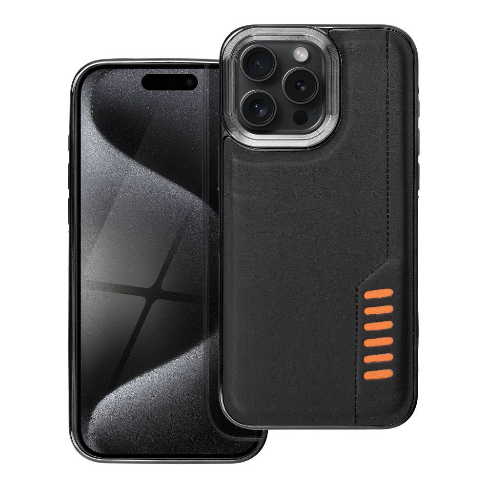 Aizsargvāciņš iPhone 15 Pro Max – MILANO, melns