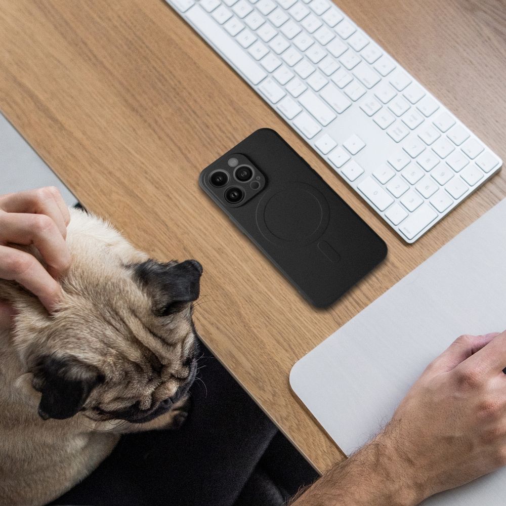Aizsargvāciņš Samsung A16 – SILICONE MAG compatible with MagSafe, melns — attēls 3