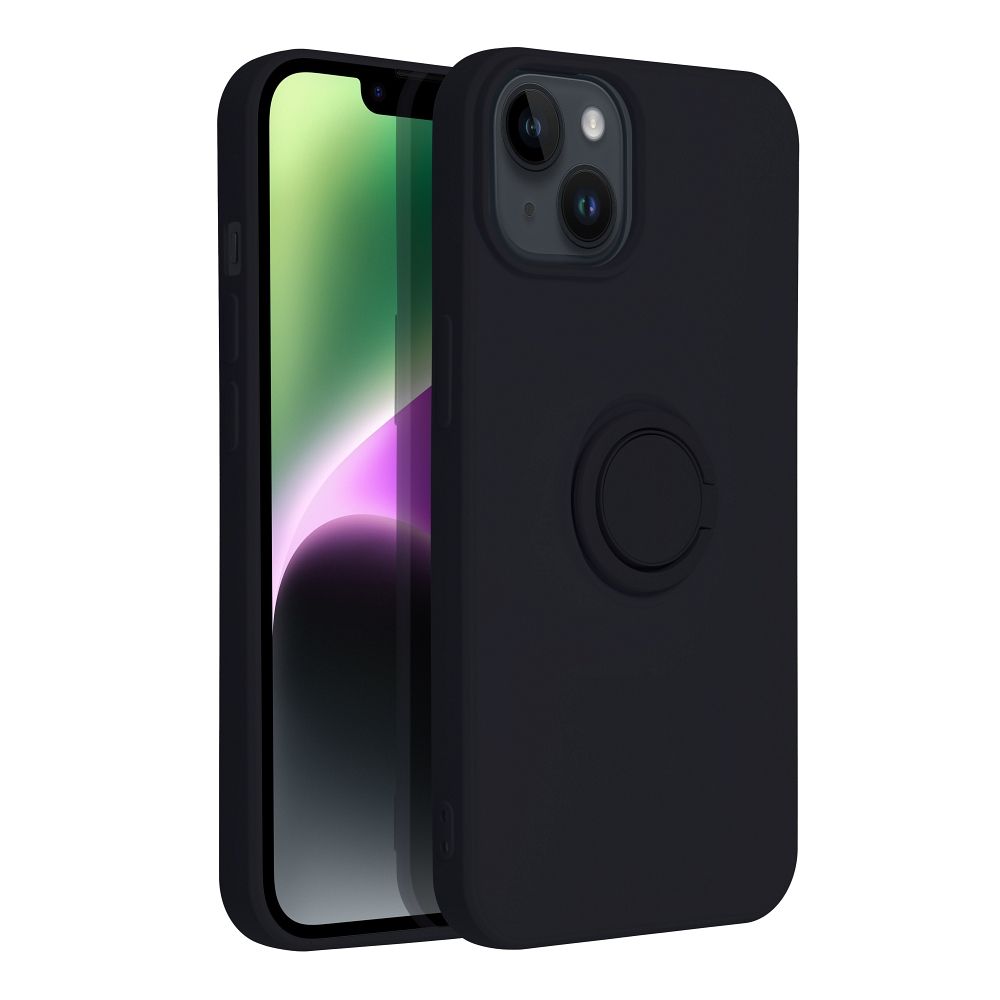 Aizsargvāciņš iPhone 14 – SILICONE RING, melns — attēls 3