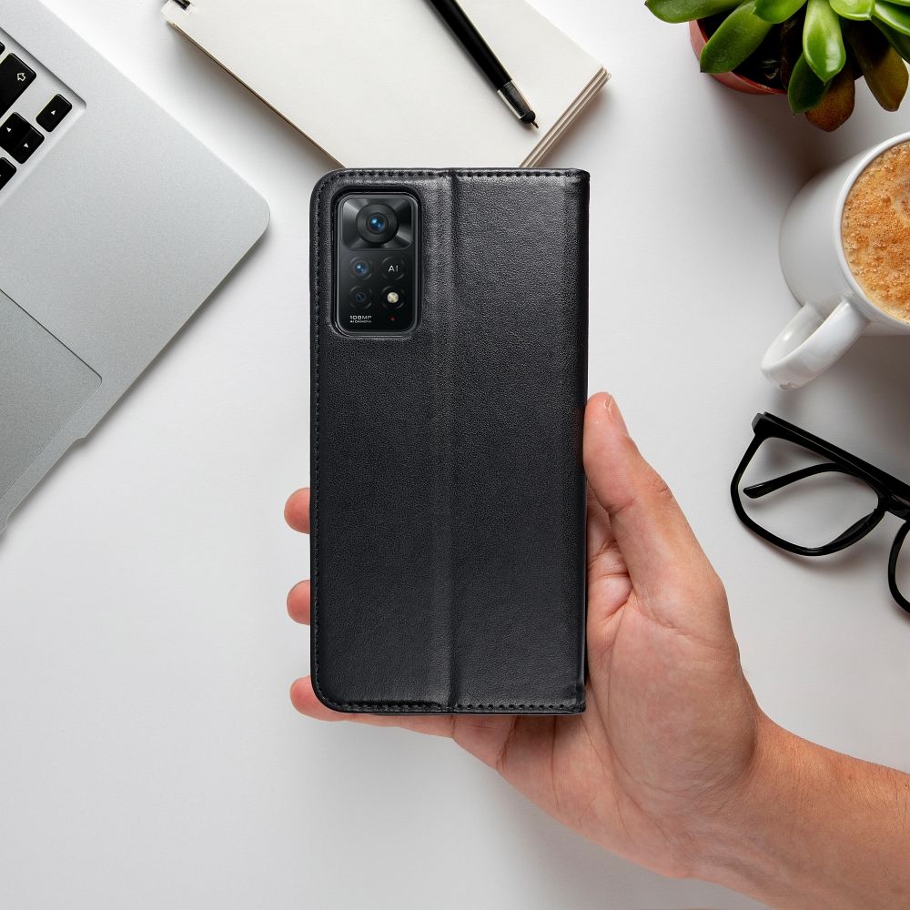 Aizsargvāciņš Xiaomi Redmi Note 13 4G – SMART MAGNETO, melns — attēls 4