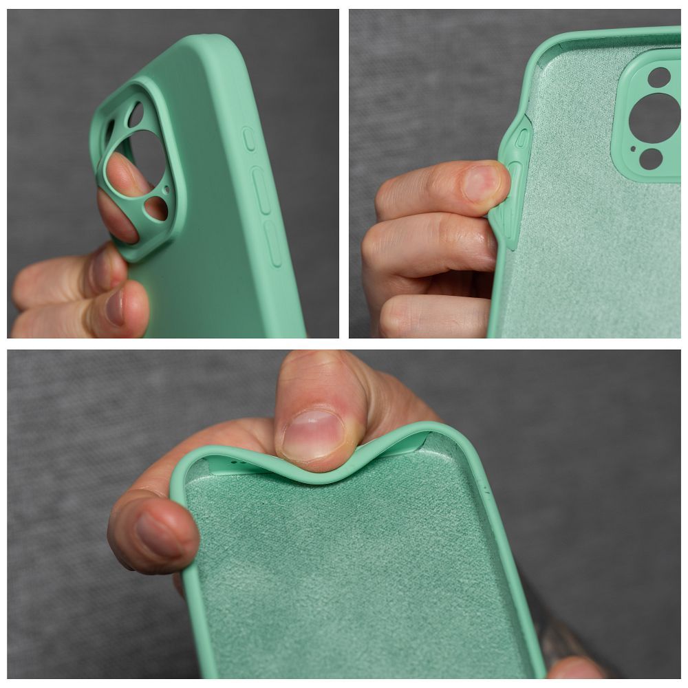 Aizsargvāciņš iPhone 16 Pro Max mint – SILICONE 2mm — attēls 4