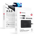 Forcell F-Energy E856 USB-C PD 65 W portatīvā datora lādētājs ar 6 uzgaļiem, melns