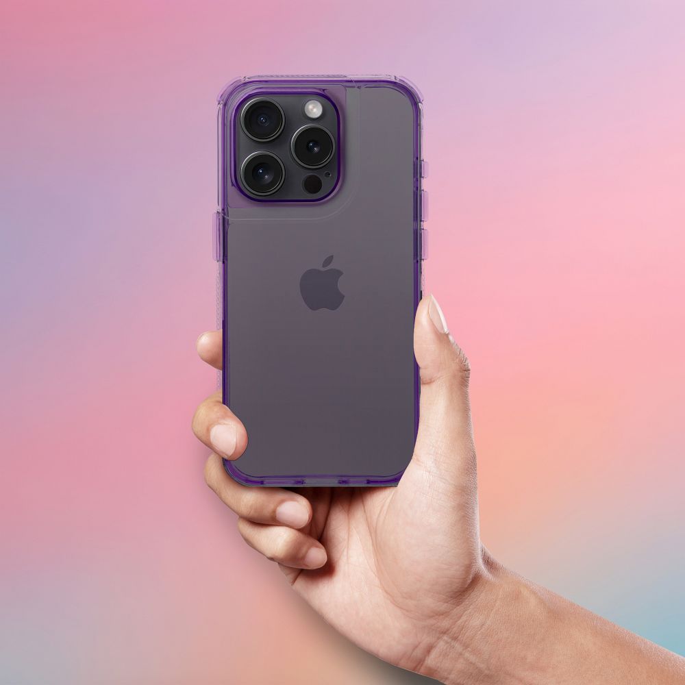 Aizsargvāciņš iPhone 16 light – MATRIX CLEAR, violets — attēls 3