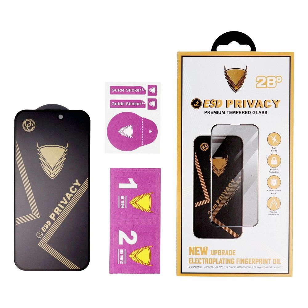 Aizsargstikls Redmi Note 13 Pro 5G / Redmi Note 13 Pro+ 5G – OG Premium Privacy, melns — attēls 3