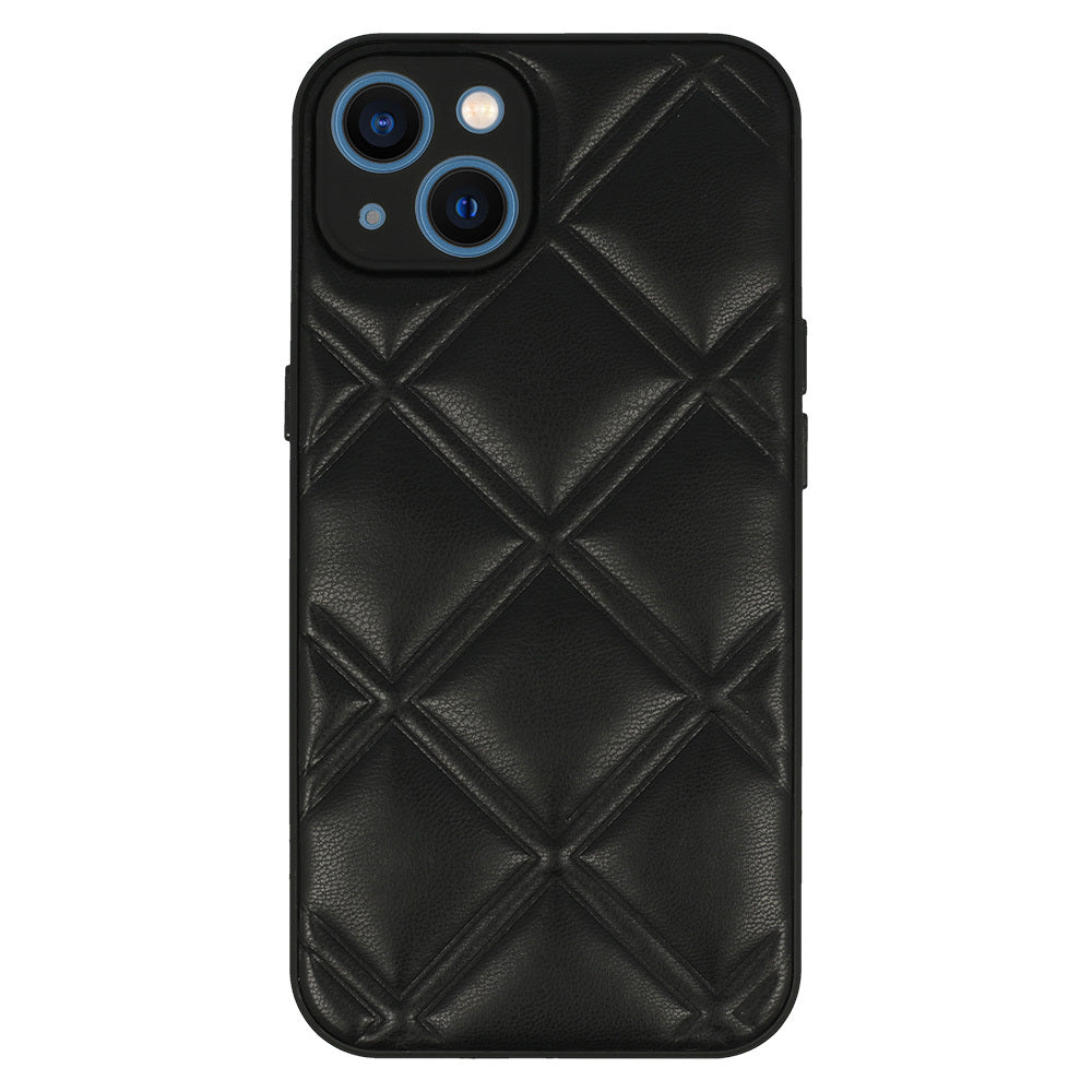 Leather 3D aizsargvāciņš iPhone 14, melns, dizains Nr. 3
