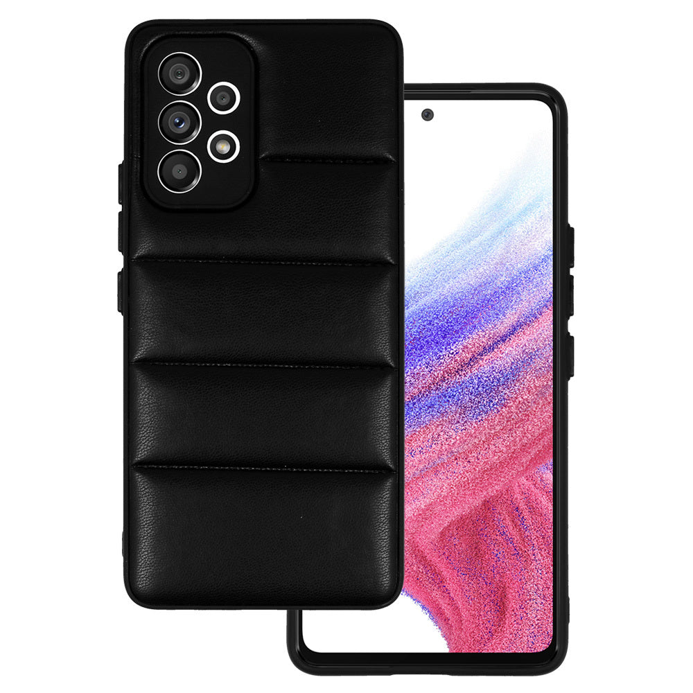 Sērijas ilustrācija: Leather 3D aizsargvāciņš iPhone 14 Pro, melns, dizains Nr. 2