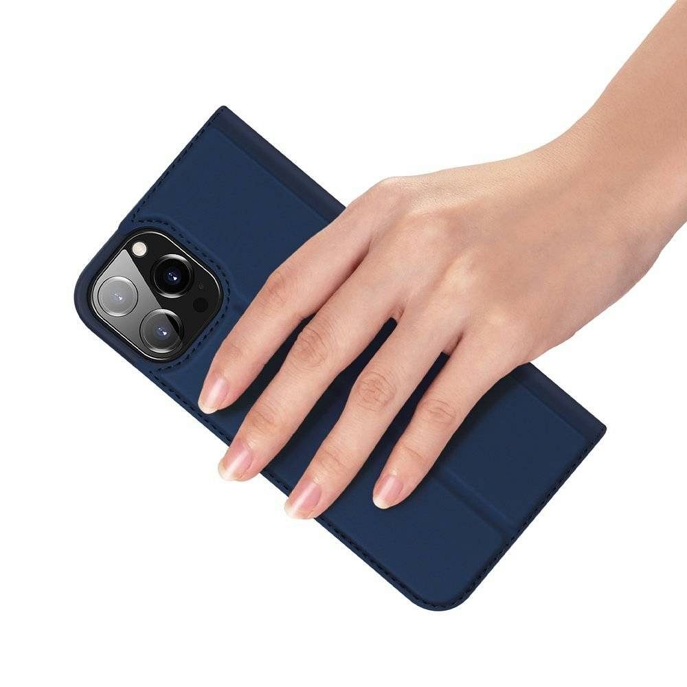 Aizsargvāciņš iPhone 13 Pro – DUX DUCIS wallet SKIN PRO, zils — attēls 4