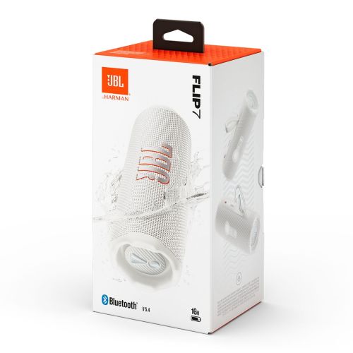JBL Flip 7 portatīvā Bluetooth skanda, balta — attēls 1