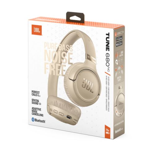 JBL Tune 680NC bezvadu uz auss liekamas austiņass bēšs — bezvadu austiņas