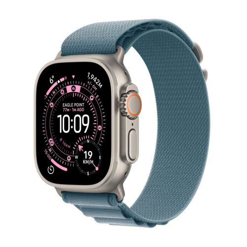 Apple Watch Ultra 3 GPS + Cellular 49 mm, dabisks titāns, gaiši zila Alpine Loop L — attēls 1