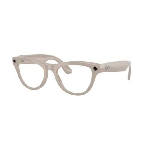 Ray-Ban Meta Skyler Gen1 AI viedbrilles, izmērs 52-20, 3F Clear/Sapphire lēcas, spīdīgi gaiši pelēkas