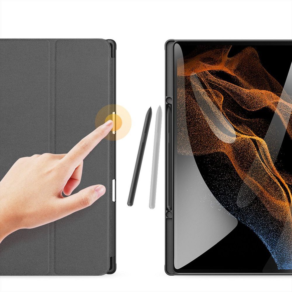 Aizsargvāciņš Samsung Tab S8 Ultra/S9 Ultra – DUX DUCIS DOMO foldable with pencil storage, melns — attēls 3