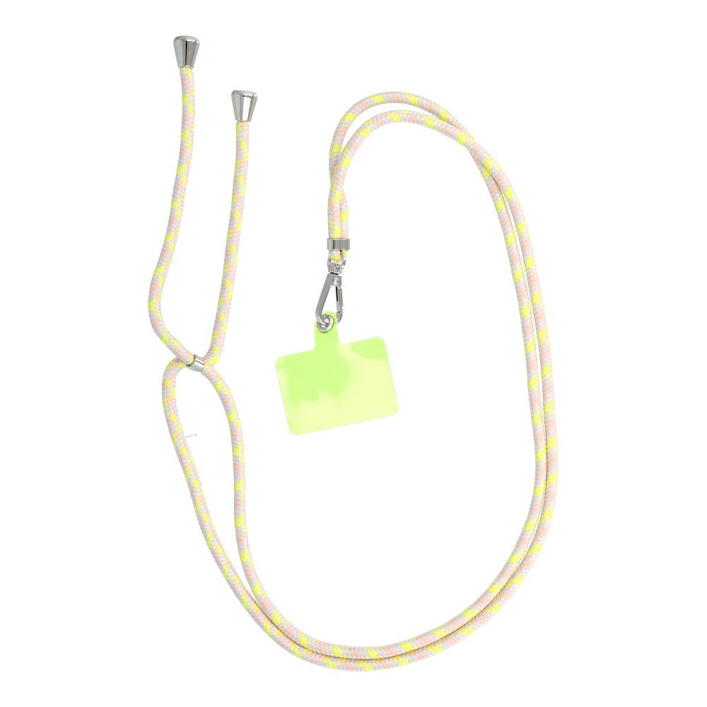SWING (6mm) pendant for the phone with adjustable length / cord length 165cm (max 82.5cm in the loop) / on the shoulder or neck - gray-yellow
