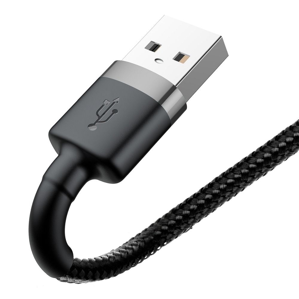 Kabelis BASEUS cable USB A to Lightning 2.4A Cafule CALKLF-BG1 1 m black gray — attēls 2