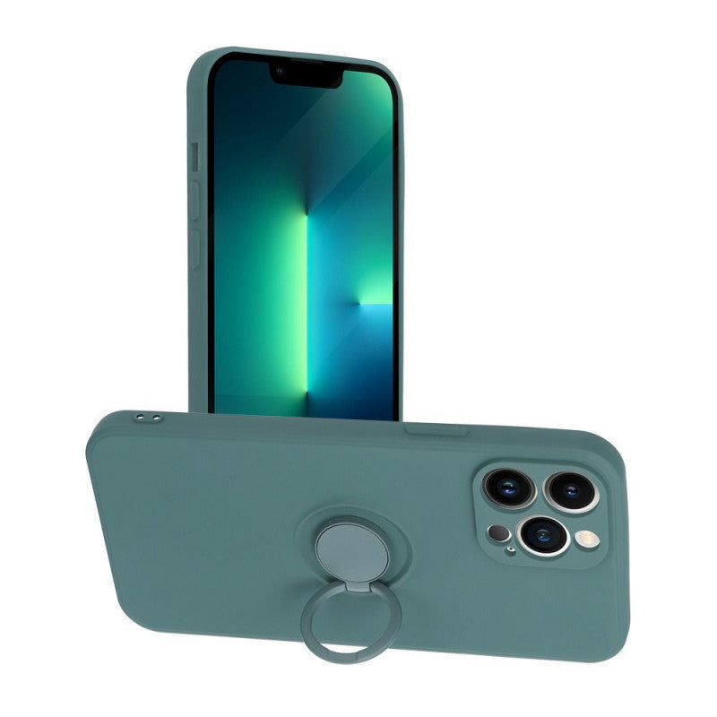 Forcell SILICONE RING Case modelim IPHONE 13 PRO green