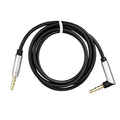 Kabelis Cable AUX Jack 3,5 mm (male) to Jack 3,5 mm (male) at an angle 90 degree 1 m black
