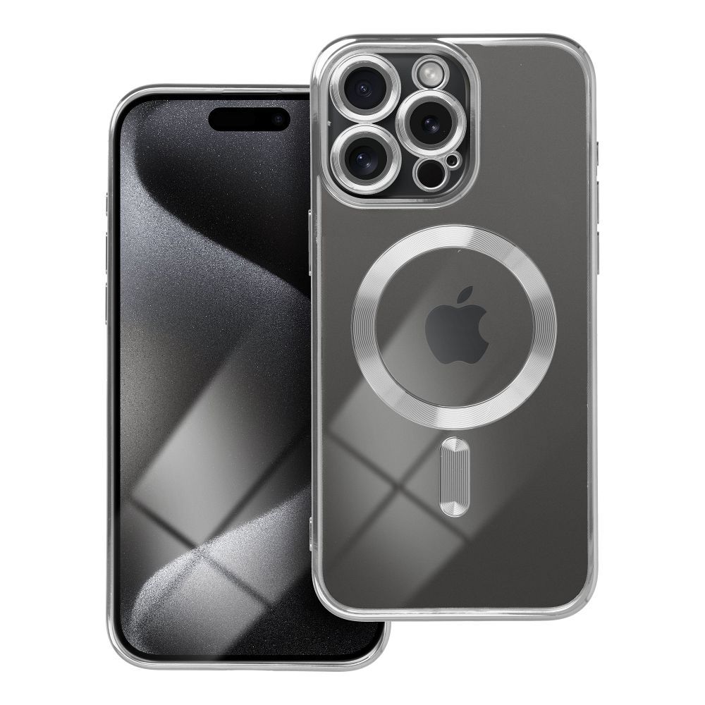 Aizsargvāciņš iPhone 15 Pro – ELECTRO MAG compatible with MagSafe, sudraba
