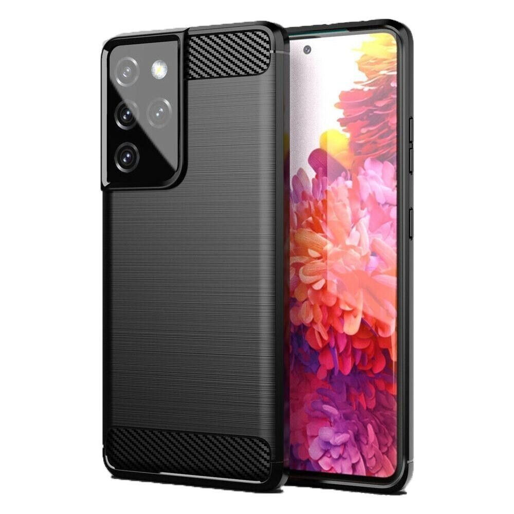 Aizsargvāciņš Samsung S21 Ultra – CARBON, melns