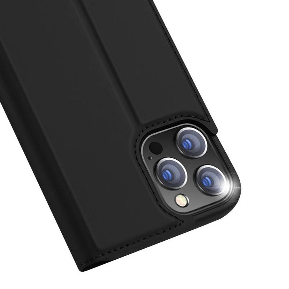 Aizsargvāciņš iPhone 13 Pro Max – DUX DUCIS wallet SKIN PRO, melns — attēls 3