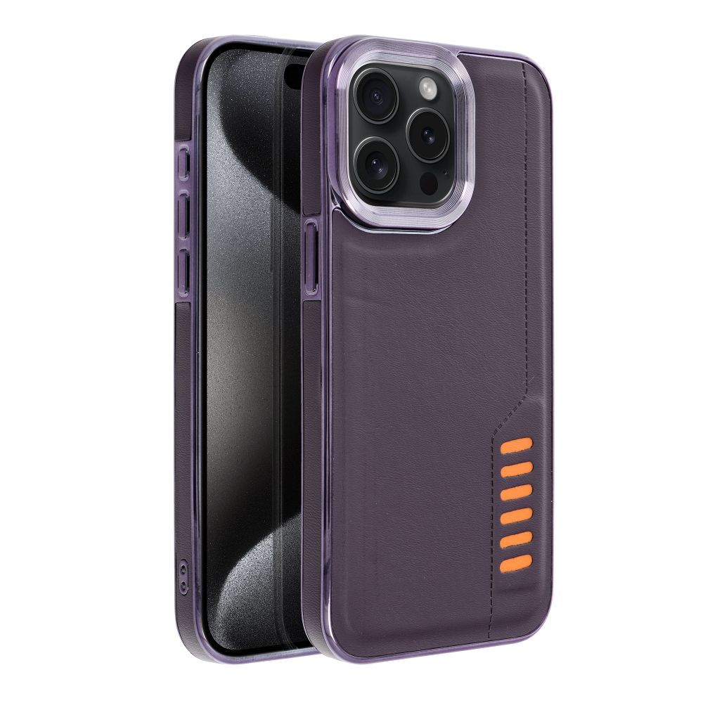 Aizsargvāciņš iPhone 15 Pro Max dark – MILANO, violets — attēls 2