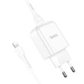 Uzlādes adapteris HOCO travel charger USB A + cable USB A to Lightning 2A N2 white