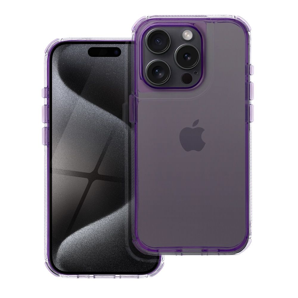 Aizsargvāciņš iPhone 16 light – MATRIX CLEAR, violets