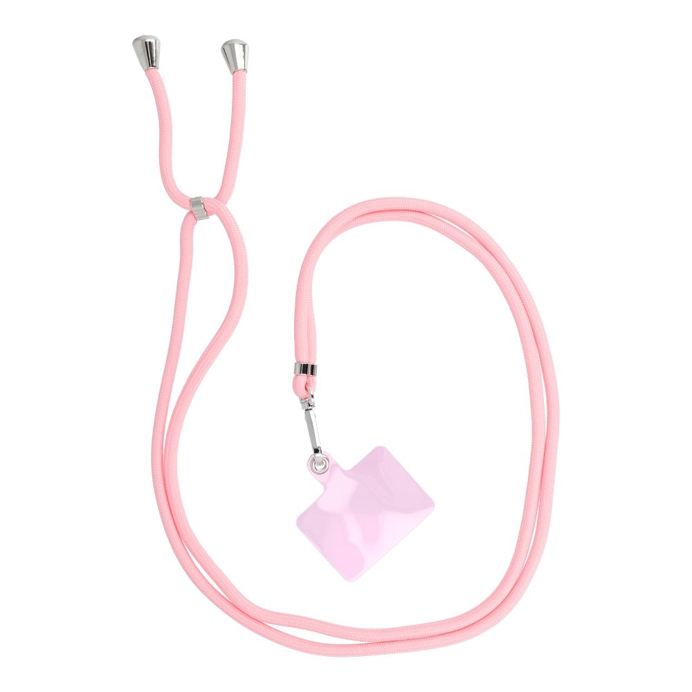 SWING (6mm) pendant for the phone with adjustable length / cord length 165cm (max 82.5cm in the loop) / on the shoulder or neck - lite pink
