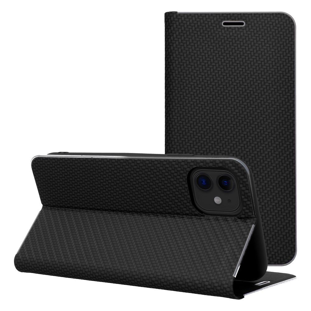 Aizsargvāciņš iPhone 11 – LUNA Carbon, melns — attēls 2