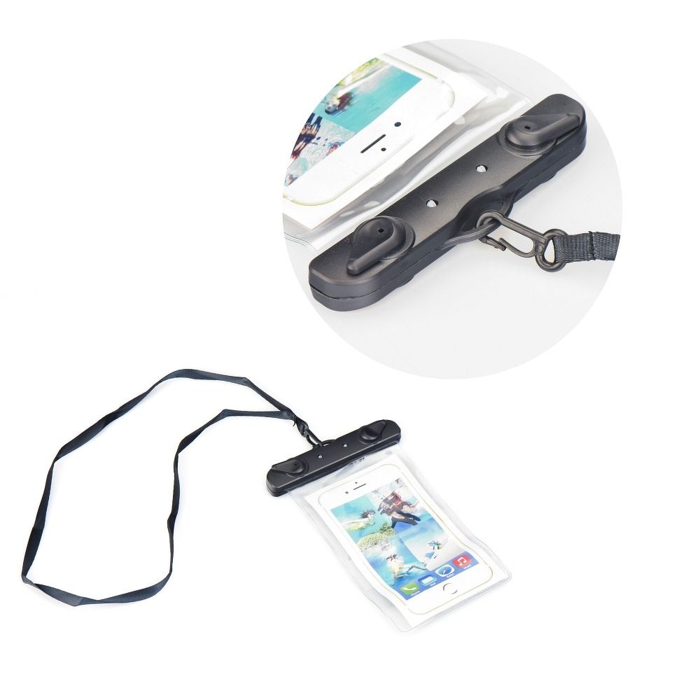 Waterproof bag for mobile phone with plastic closing white — attēls 2