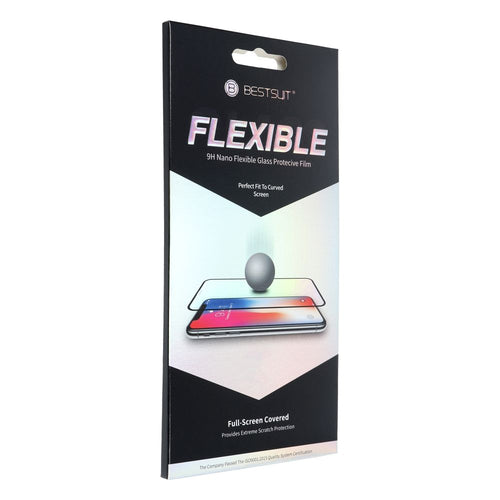 Aizsargstikls Apple iPhone 12 mini – Bestsuit Flexible 5D, melns — attēls 2