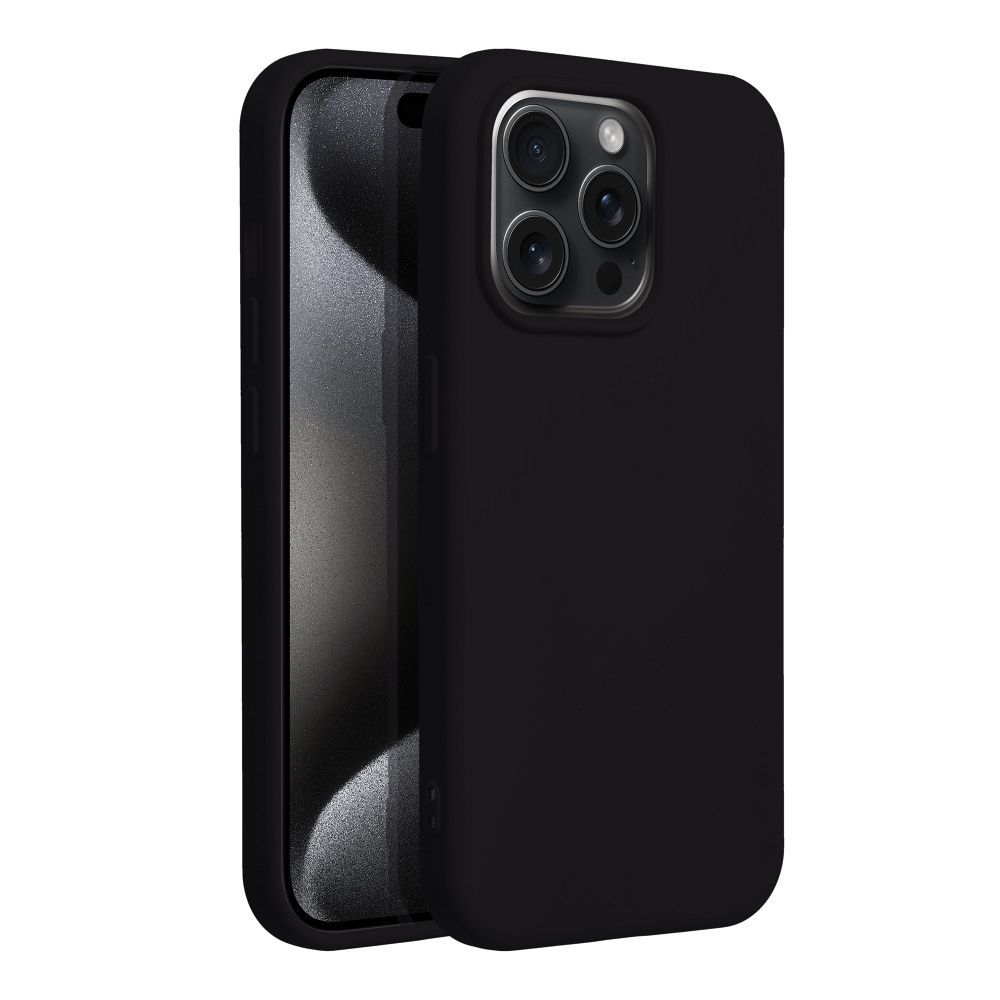 Aizsargvāciņš iPhone 15 Pro – SILICONE, melns — attēls 2