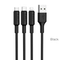 Kabelis HOCO cable 3in1 USB A to Lightning / Micro USB / Type C 2A X25 1 m black