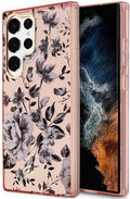 Guess Flower Collection vāciņš Galaxy S23 Ultra, rozā
