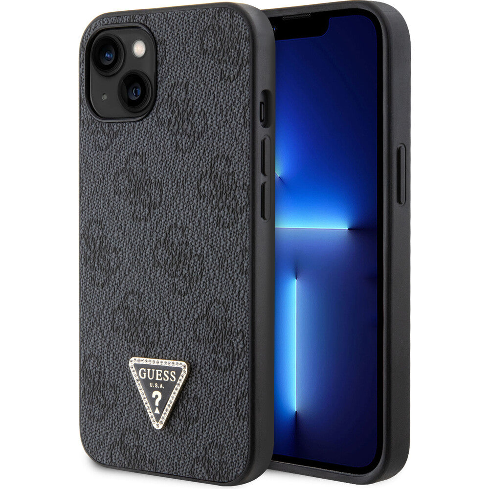 Guess 4G Diamond Triangle vāciņš iPhone 15, melns