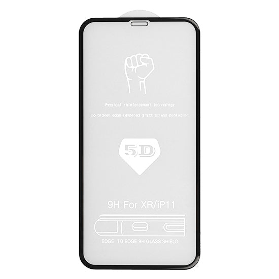 Aizsargstikls iPhone 11 PRO MAX – Full Glue 5D, melns — attēls 2