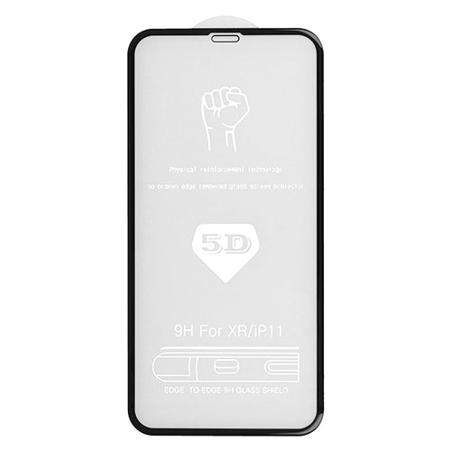Aizsargstikls iPhone 11 PRO MAX – Full Glue 5D, melns — attēls 2