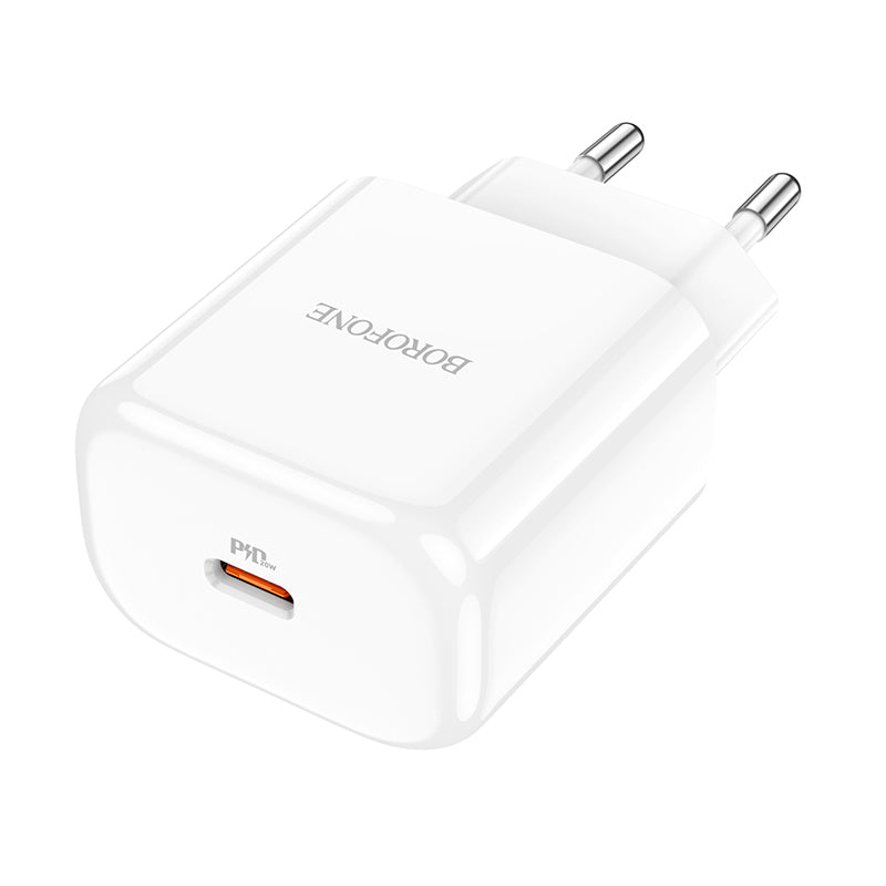 Uzlādes adapteris Borofone Wall charger BN3 Premium - Type C - QC 3.0 PD 2.0 20W white — attēls 2