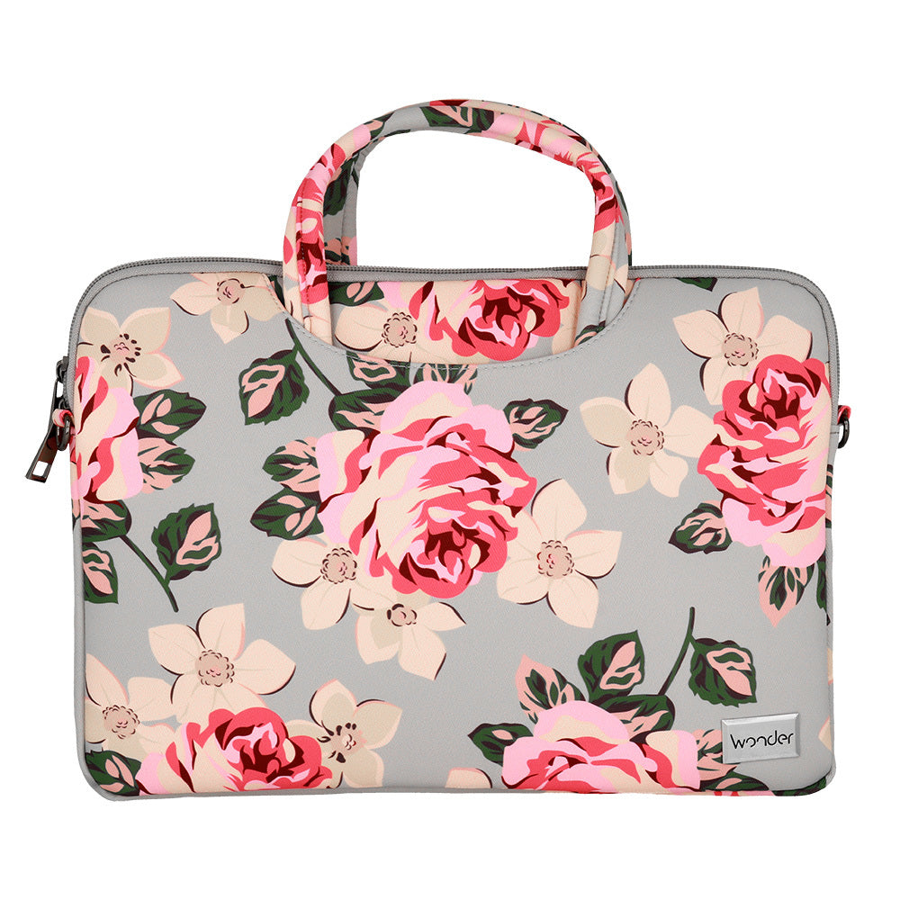 Klēpjdatora soma Wonder Briefcase Laptop 15-16 inches grey and roses — attēls 2