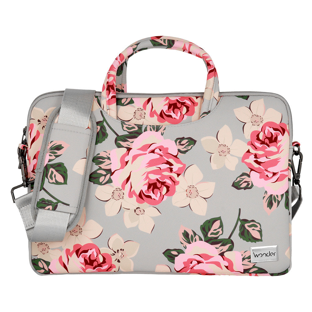 Klēpjdatora soma Wonder Briefcase Laptop 15-16 inches grey and roses — attēls 4