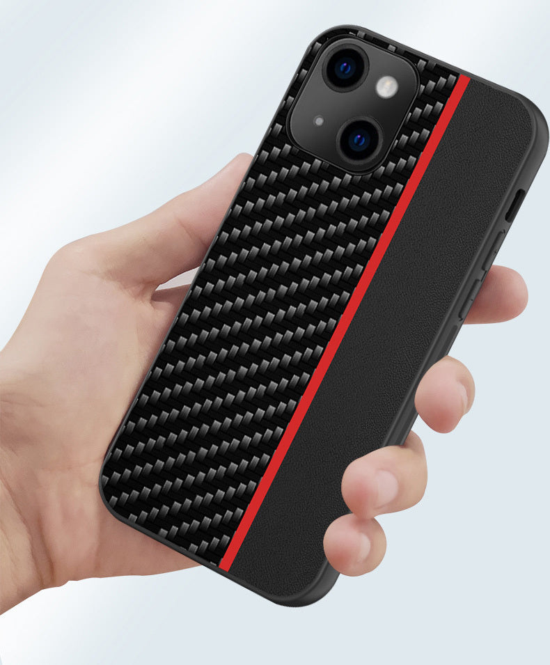 Aizsargvāciņš Xiaomi Redmi Note 11 Pro/Note 11 Pro 5G Black with red stripe – Tel Protect CARBON — attēls 4