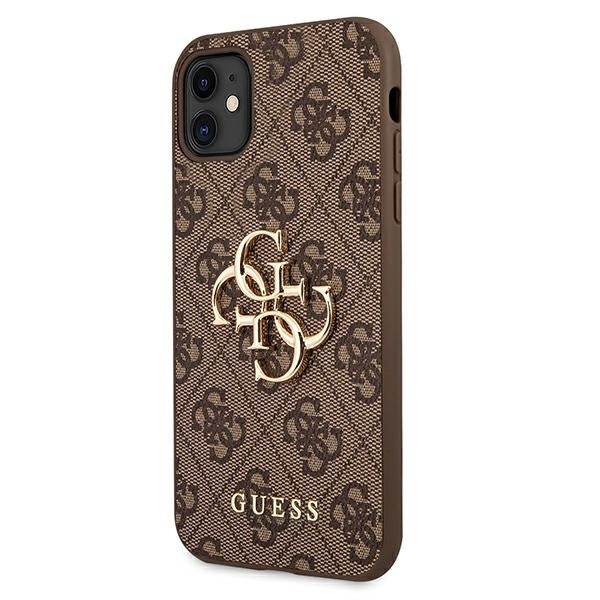 Guess 4G Big Metal Logo vāciņš iPhone 11, brūns — 2