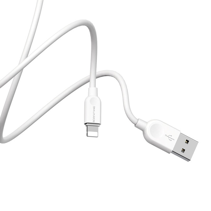 Kabelis Borofone Cable BX14 LinkJet - USB to Lightning - 2,4A 3 metres white — attēls 2