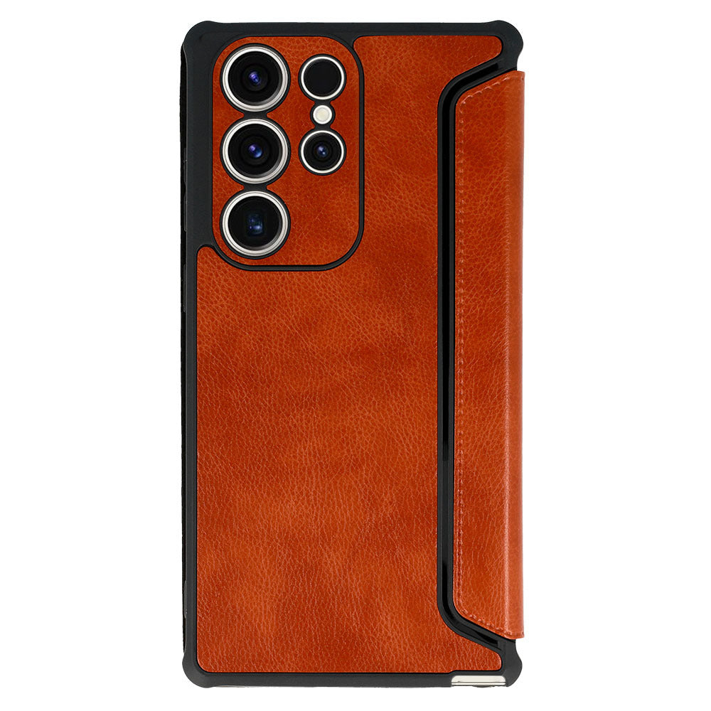 Aizsargvāciņš Samsung Galaxy S23 Plus – Razor Leather, brūns — attēls 2