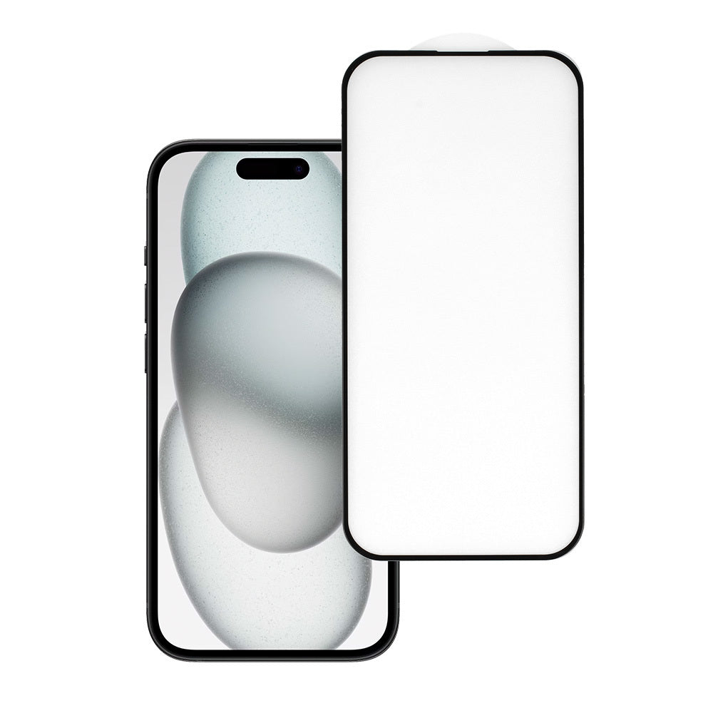 Aizsargstikls iPhone 15 – HARD Full Glue 5D, melns — attēls 2