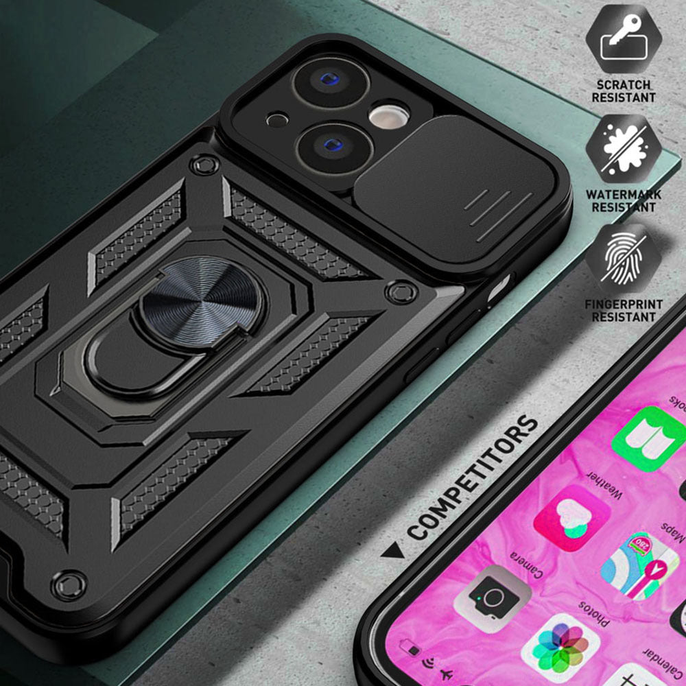 Aizsargvāciņš Samsung Galaxy A15 4G/5G melns – Slide Camera Armor