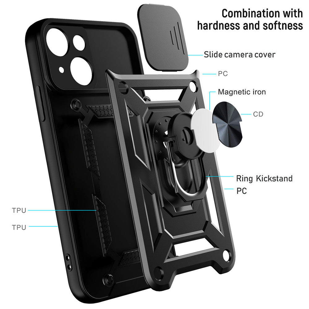Aizsargvāciņš Samsung Galaxy A15 4G/5G melns – Slide Camera Armor